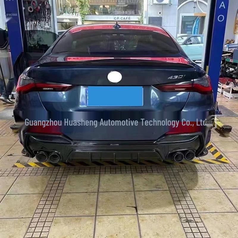3D Style Carbon Fiber Rear Diffuser & Corner Extensions for BMW 4 Series G22 Coupe