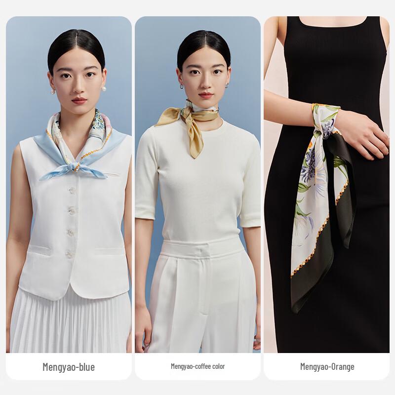 WENSLI Women's 100% Mulberry Silk Mengyao Square Scarf