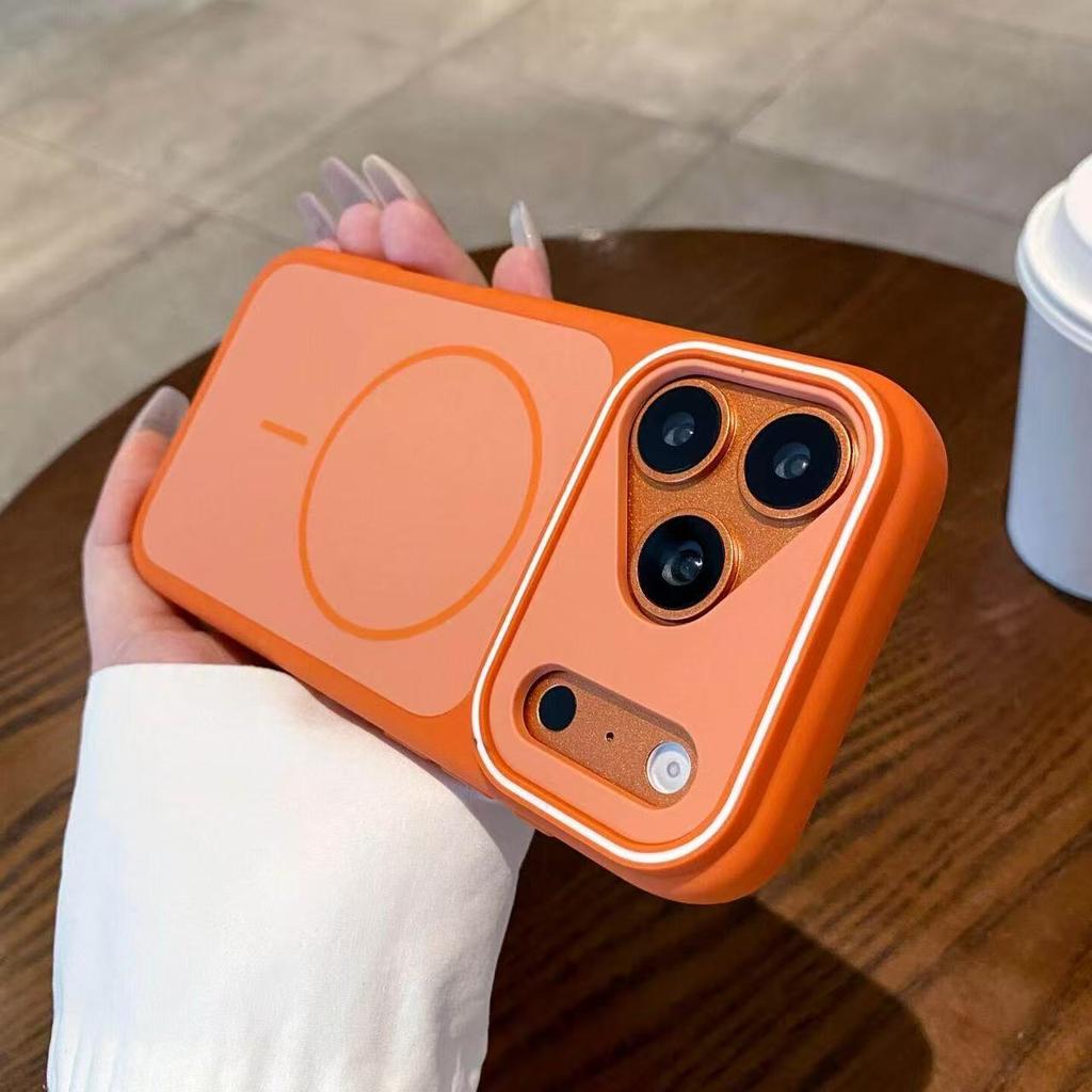 Contrast Color Frosted Magnetic Soft Case for iPhone 17 16 15 14 13 12 11 Pro Max Plus for Magsafe Shockproof Bumper Back Cover