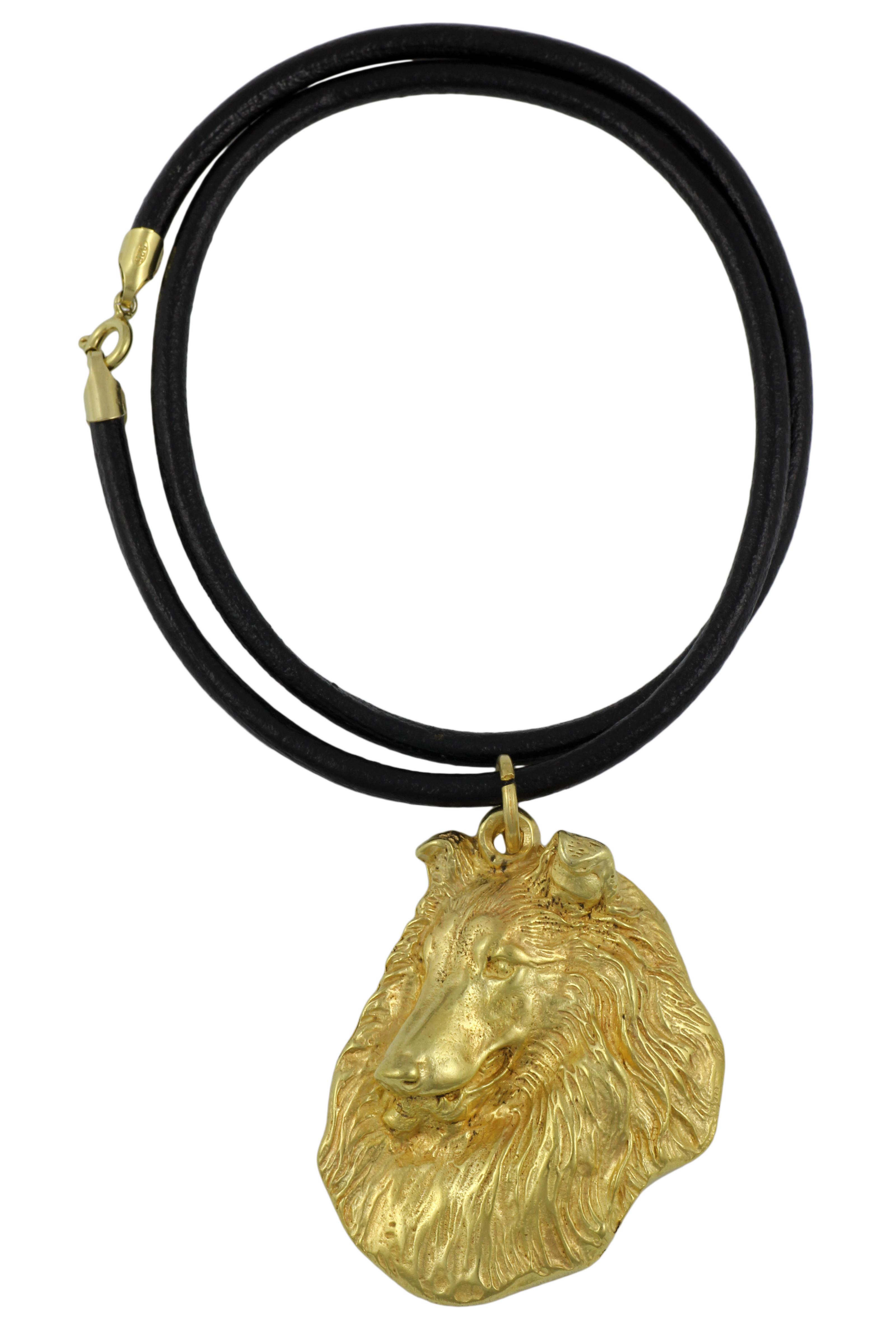 

Collie Rough, Long-Haired Collie - necklace with a dog in a gift box, gold-plated pendant for a dog lover, striking jewelry by Art-Dog