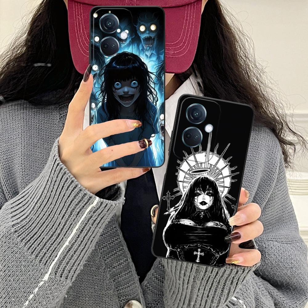 Terror Gothic Art Mobile Phone Case for OPPO Reno 14 13 12 11 10 9 8 7 6 5 F T Pro 5G Colorful Printing Cover Luxury Pretty