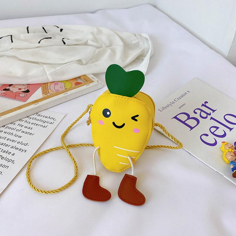 

2022 New Cartoon Pu Mini Bag Cute Children s Shoulder Bag Crossbody Bag Sweet Coin Purse Yellow Radish жёлтый
