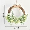 13palcový věnec z umělých květin Jarní zelená girlanda na přední dveře závěsná girlanda vnitřní i venkovní