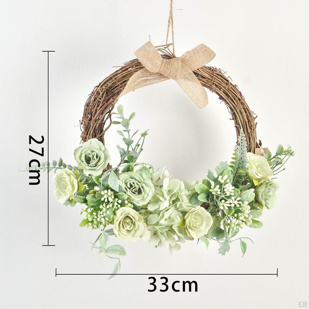 13palcový věnec z umělých květin Jarní zelená girlanda na přední dveře závěsná girlanda vnitřní i venkovní