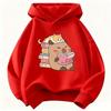 Best-selling Fall/winter Fun Guinea Pig Pattern Reading Book Hoodie. Trendy Teenage Cat Print Casual Hoodie.