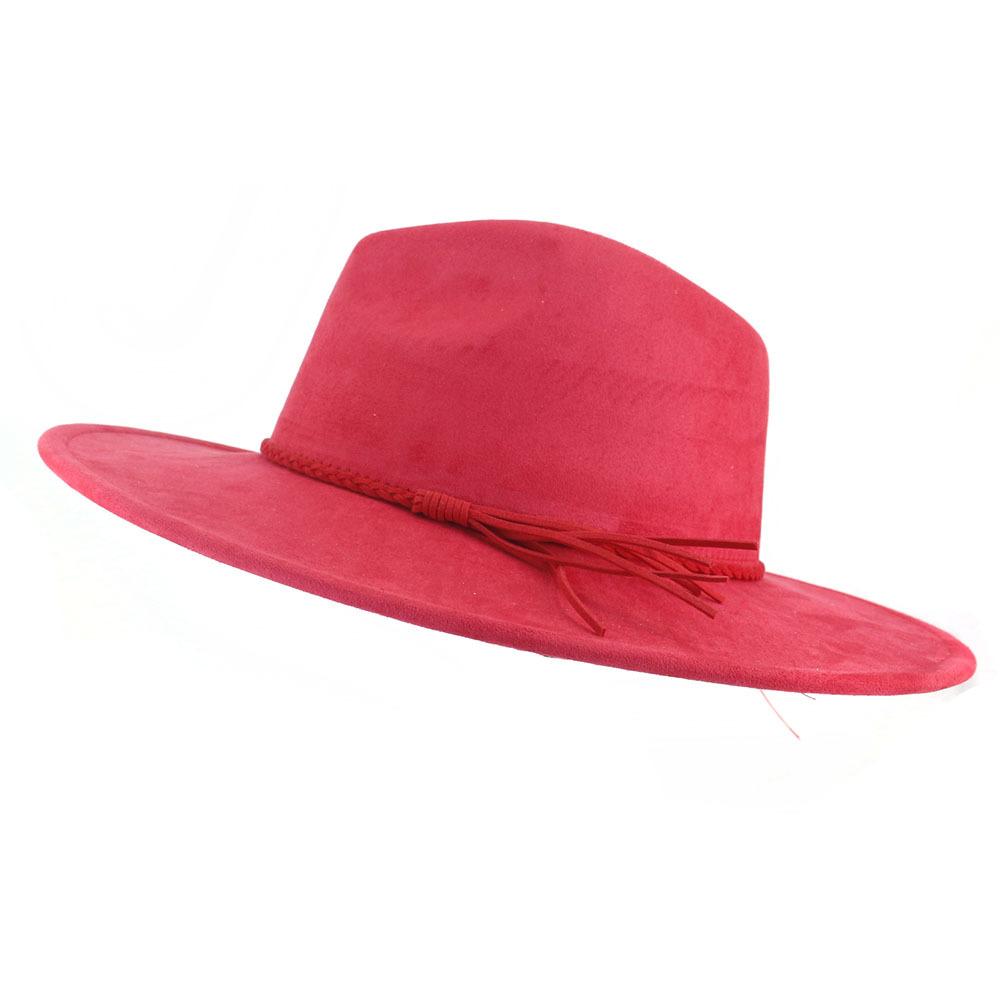 Suede Top Hat 9.5cm Wide Brim Fedora Hat Men'S Autumn Winter Felt Jazz Caps Classic Church Fedora Opening Part Sombrero Mujer