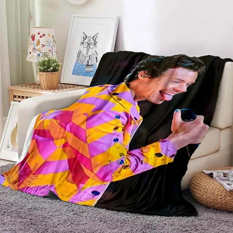 Annier Unisex Harrystyles Soft Flannel Throw Blanket For Bedroom Living Room Sofa Travel And Picnic Warm And Retro Style