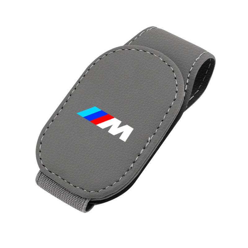 BBJK3 For BMW M X1 X2 X3 X5 X6 E46 E39 E90 E36 E60 E34 E30 F30 Magnetic Leather Eyeglass Hanger Clip Universal Car Sunglasses Holder