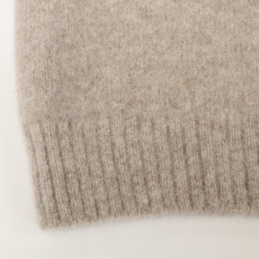 Si:m Beige Yamagataknit Fox Wool Knit Tops 38 beigeUsed