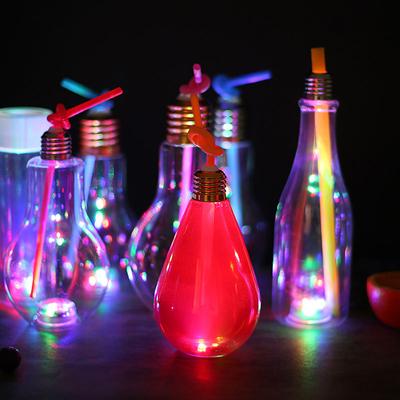 200to500ml Clear Artificial Light Bulb Shaped Bottle Can Emit Light Drink Cup