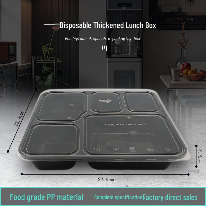 Disposable 5-Compartment Takeaway Lunch Box