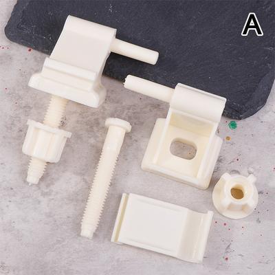 Kit de remplacement de charnières S-Eat pour toilettes Plastique Accessoires pour couvercle de toilettes Vis de fixation Écrou Charnières pour couvercle de toilettes Pour la plupart des sièges de toilettes