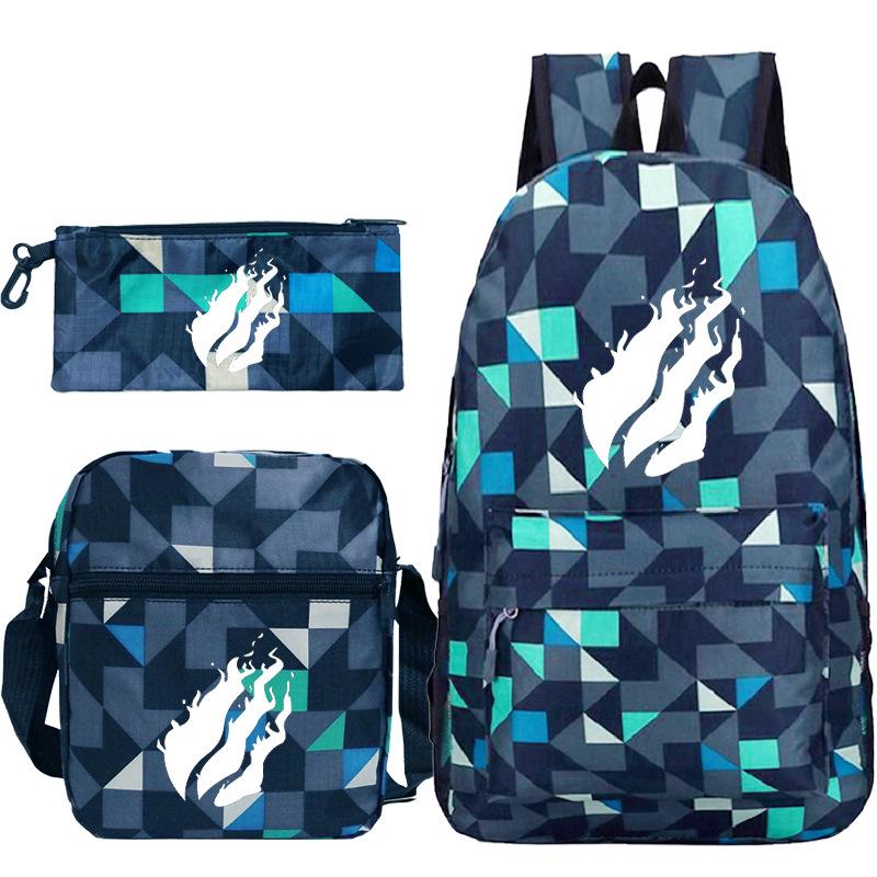 Backpack Casual Student Schoolbag Small Shoulder Bag Pencil Bag Three-piece Set