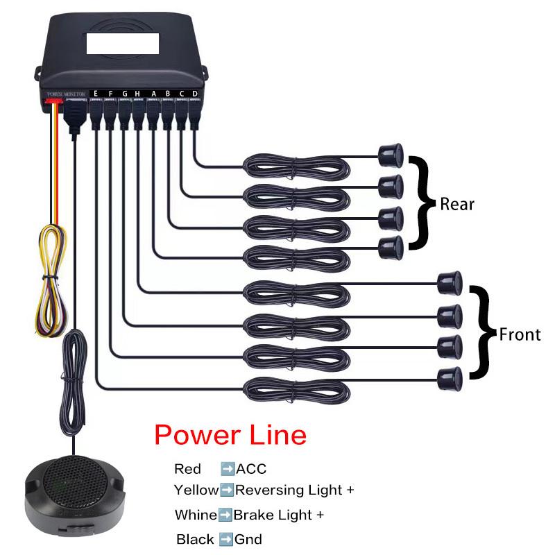 Car Parking Sensor Backup Radar Reversing Assistance Aid Kit with Audio Buzzer Alarm Parking Radar System Car Parking Sensors