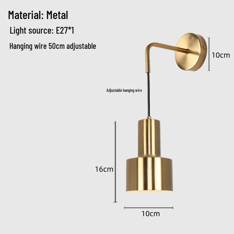 Nordic Minimalist Metal Wall Lamp for Bedroom, Living Room, and Hotel Rooms