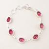 Pink Tourmaline Gemstone 925 Sterling Silver Jewelry Handmade Boho Bracelet 9" RB-5-1