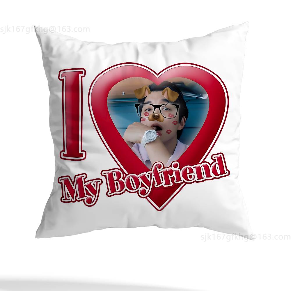 Customize G-Gong Yoo Pillow Case Anti-dustmite Pillowcase Invisible zipper silky short plush Sofa cushion cover