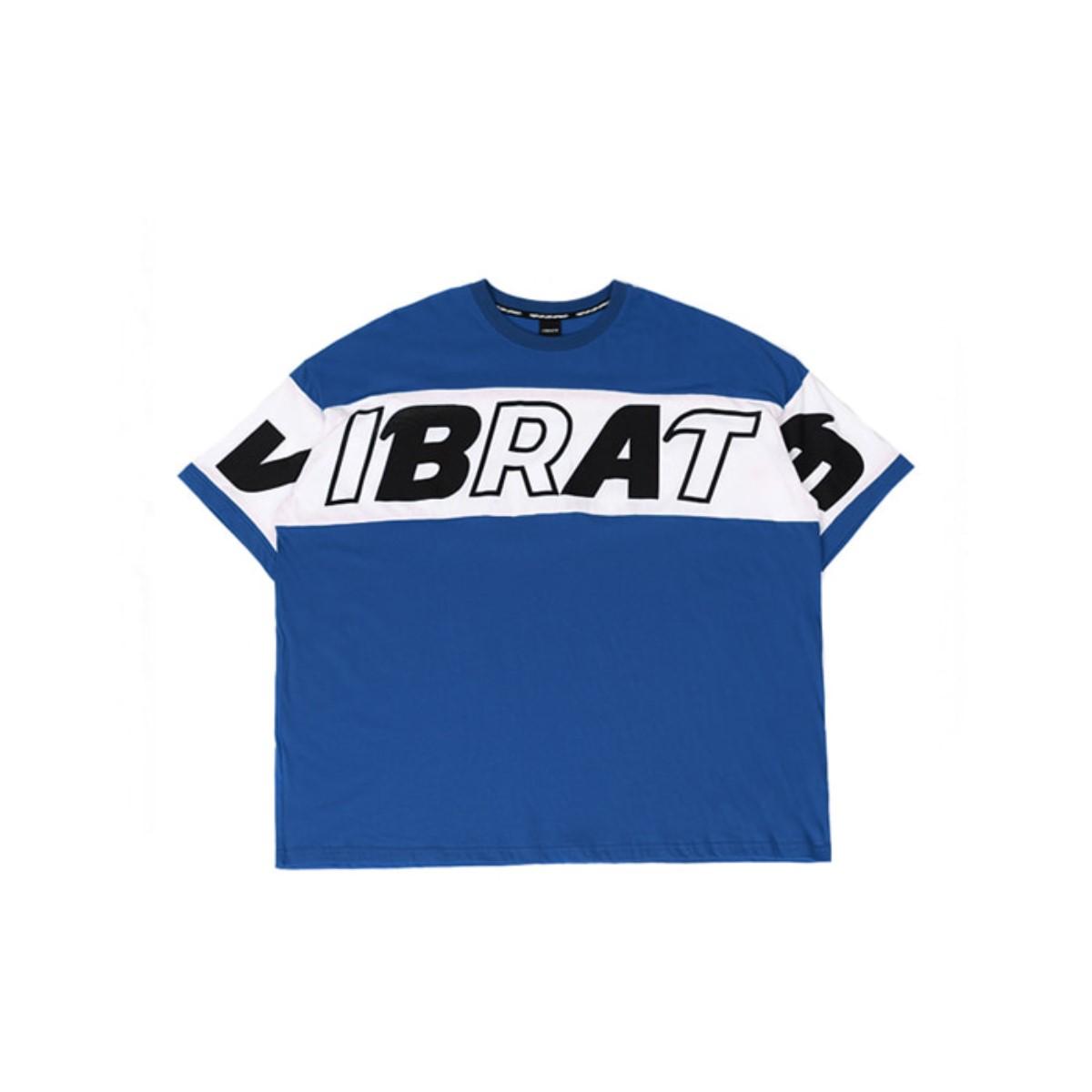 Vibrate Color Scheme Logo T-Shirt (White&Blue) Blue/Free