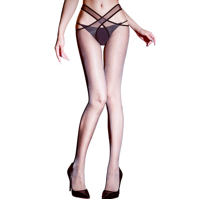 Xiyue "Neon" Cross Glitter Silk Aurora Stockings Oil Shiny Sexy Nightclub Bouncing Sentiment Ultra-Thin Pantyhose