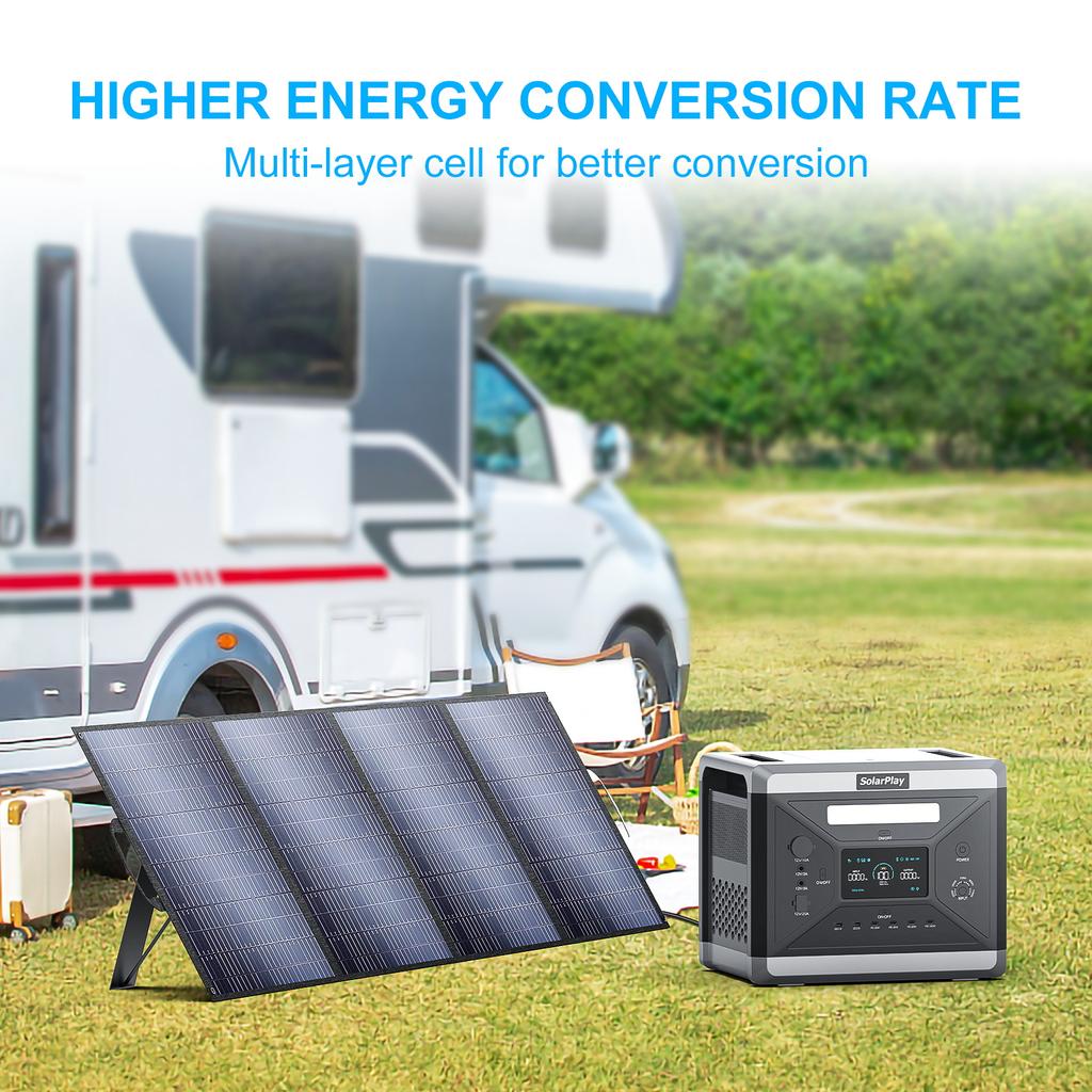 SolarPlay 2400W Portable Power Station with 400W Solar Panel, 2160Wh LiFePO4 Battery Ups Generador Solar