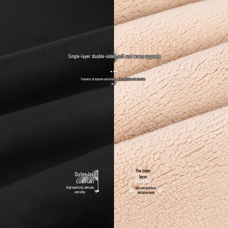 Women's Faux Lamb Wool Lined Black Stirrup Leggings