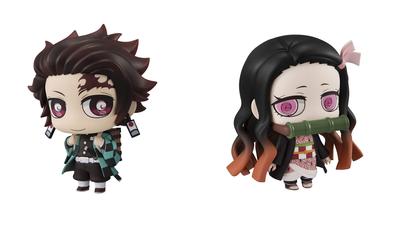 Chimi Mega Buddy Demon Kimetsu no Yaiba Tanjiro Kamado Nezuko Brüder PVC Figurenserie! Slayer & Set, Ca.. 6.5cm Vorbemalt