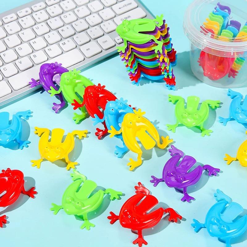 50PCMini Jumping Frogs Toy Set, Colorful Abs Plastic Finger Toys, Fun Party Games, Ideal Birthday Gift, Parent-Child Interaction