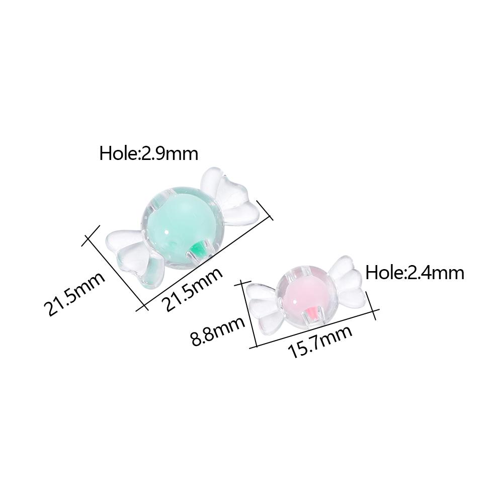 20Pcs Acrylic Spaced Beads Transparent Candy Heart Shape Beads Handmade For DIY Necklace Earrings Jewelry Making Accessories