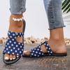 Women Slip On Sandals Star Pattern Open Toe Flat Slide Sandals Casual Comfortable Footwear for Daily Wear
