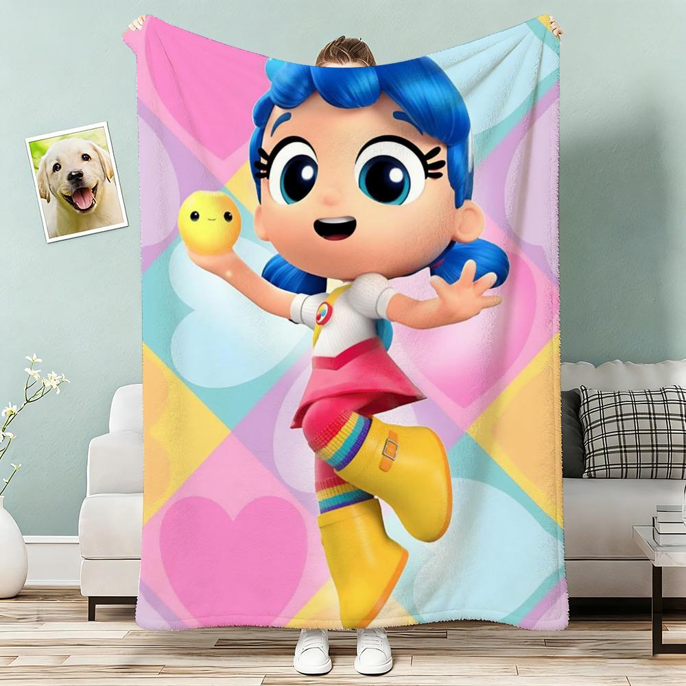 True Rainbow Kingdom Throw Lightweight 240G Flannel Blanket Soft Skin-Friendly For Summer Cooling
