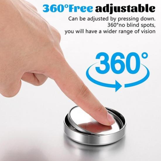 2Pcs Blind Spot Mirror Auto 360° Wide Angle Convex Rear Side View Car Truck SUV