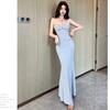 Evening dress women's high-end sense new tube top fishtail skirt banquet temperament solid color slim-fitting light luxury niche long dress