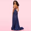 2025 European & American Women's Sexy Sequined Backless Dress with Slit