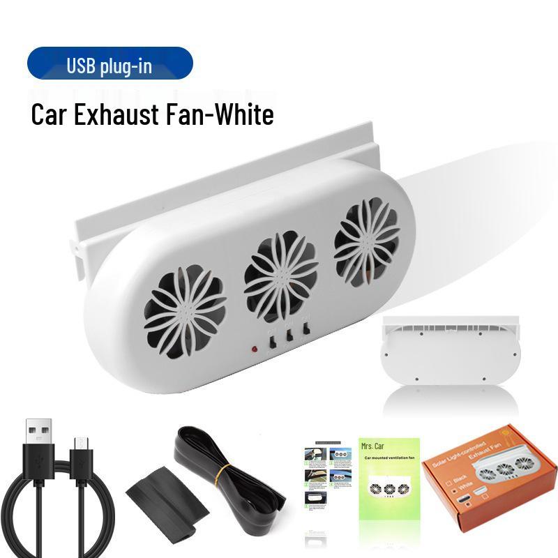 Solar-Powered Car Ventilation Fan for Window Exhaust and Interior Cooling