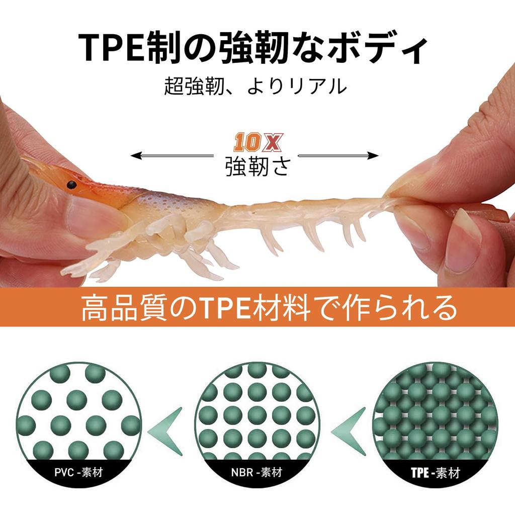 TRUSCEND TPE Egi Soft Plastic Fishing Lure Highly Durable Swimbait for Freshwater and Bass Fishing Jig for and More (Squid Jig) Crayfish-Shaped Bait,