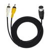 Gelbes weißes 2RCA-Videokabel mit 6-Pin-DIN-Stecker für TV, Videorekorder, Lautsprecher und Display, Einkanal-Ton für Heimmedien