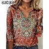 Women's Fashion Casual Long Sleeve V Neck Blouses & Shirts