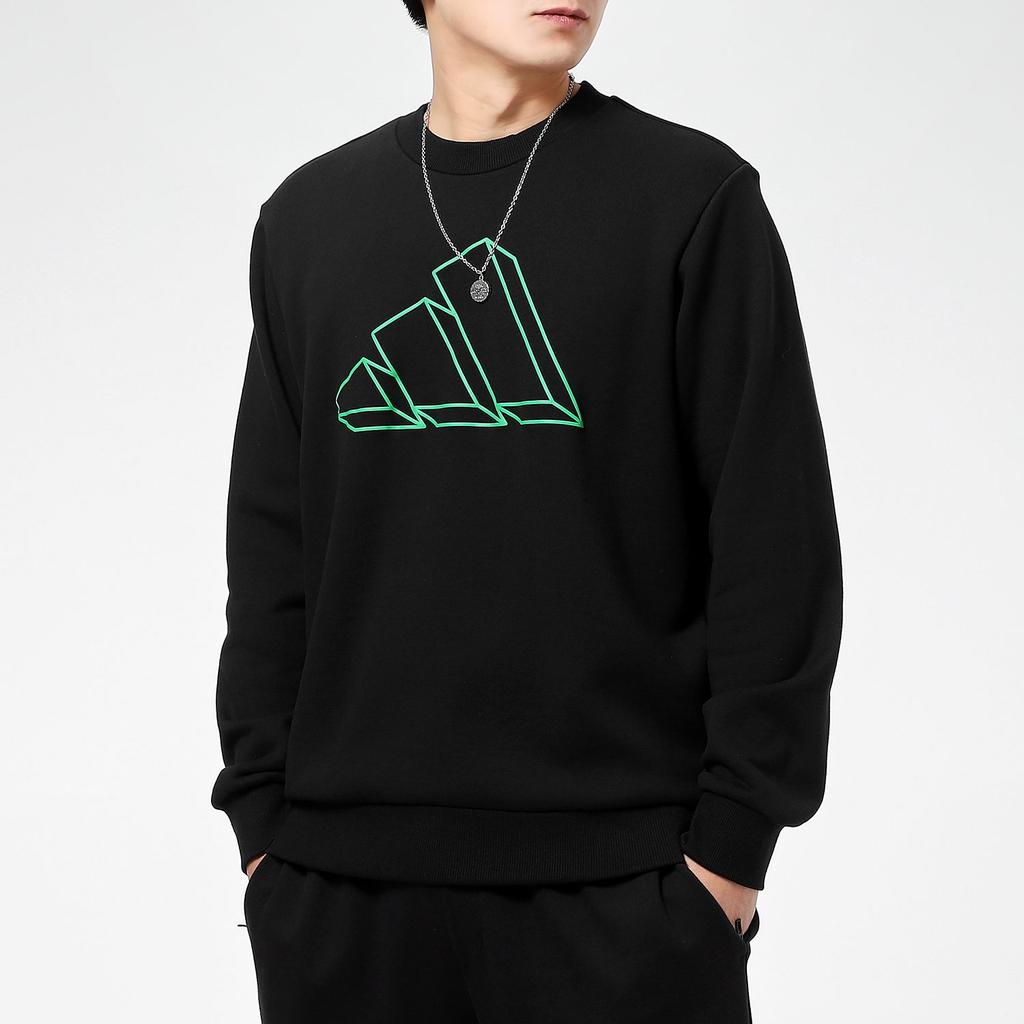 adidas Sweatshirts Men's Black Crew Neck Moderate Regular GQ6200