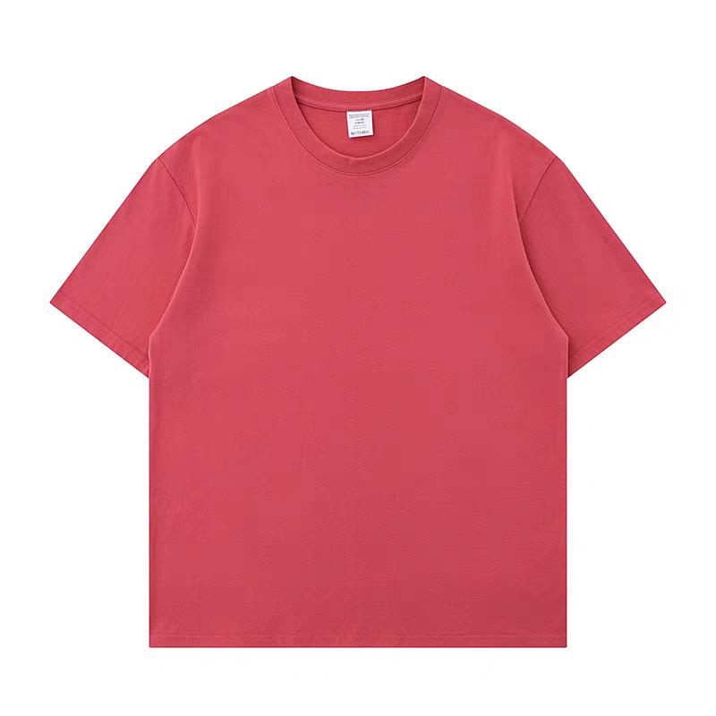 500g Combed Cotton Unisex Solid Color Short Sleeve T-Shirt