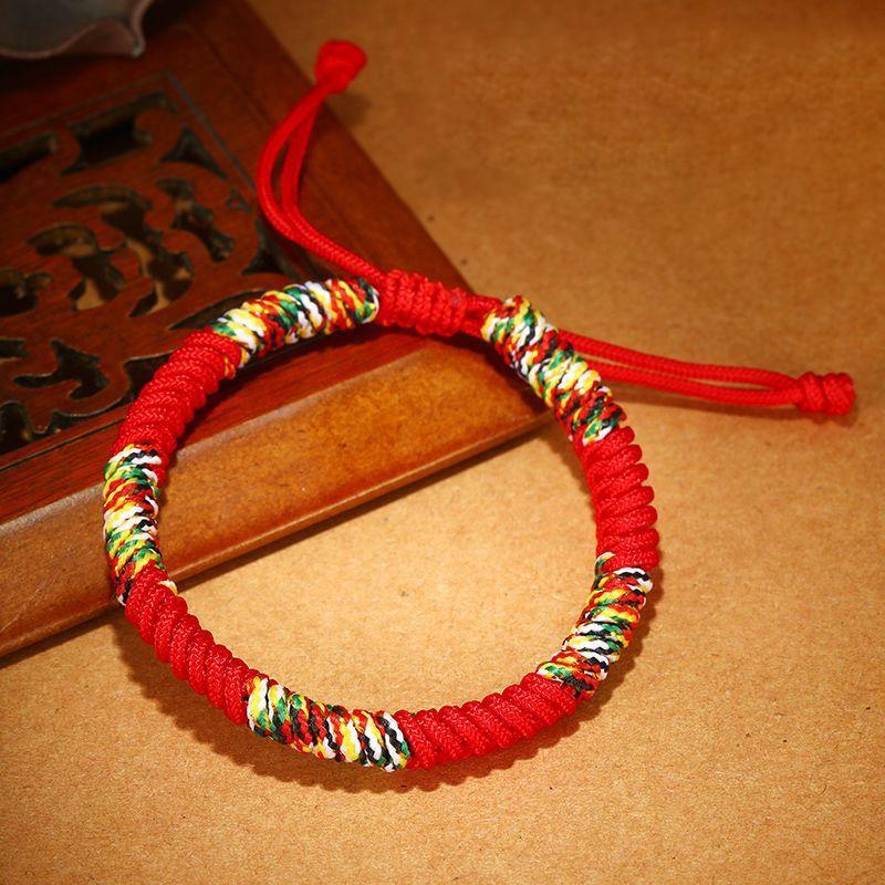 Tibetan Buddhism Lucky Bracelet Unisex Braided Adjustable King Kong Knot Red String Bracelets For Men Women Couple Pulsera