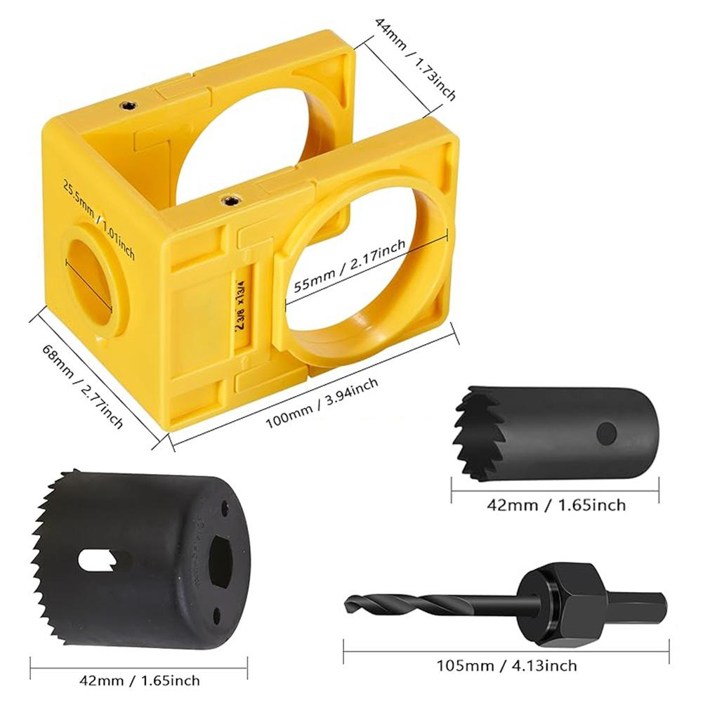 1-3/8 Inch To 1-3/4 Inch Door Lock Hole Saw Adjustable Wooden Door Lock Fitting Tool Set for Installing Deadbolts and Locksets