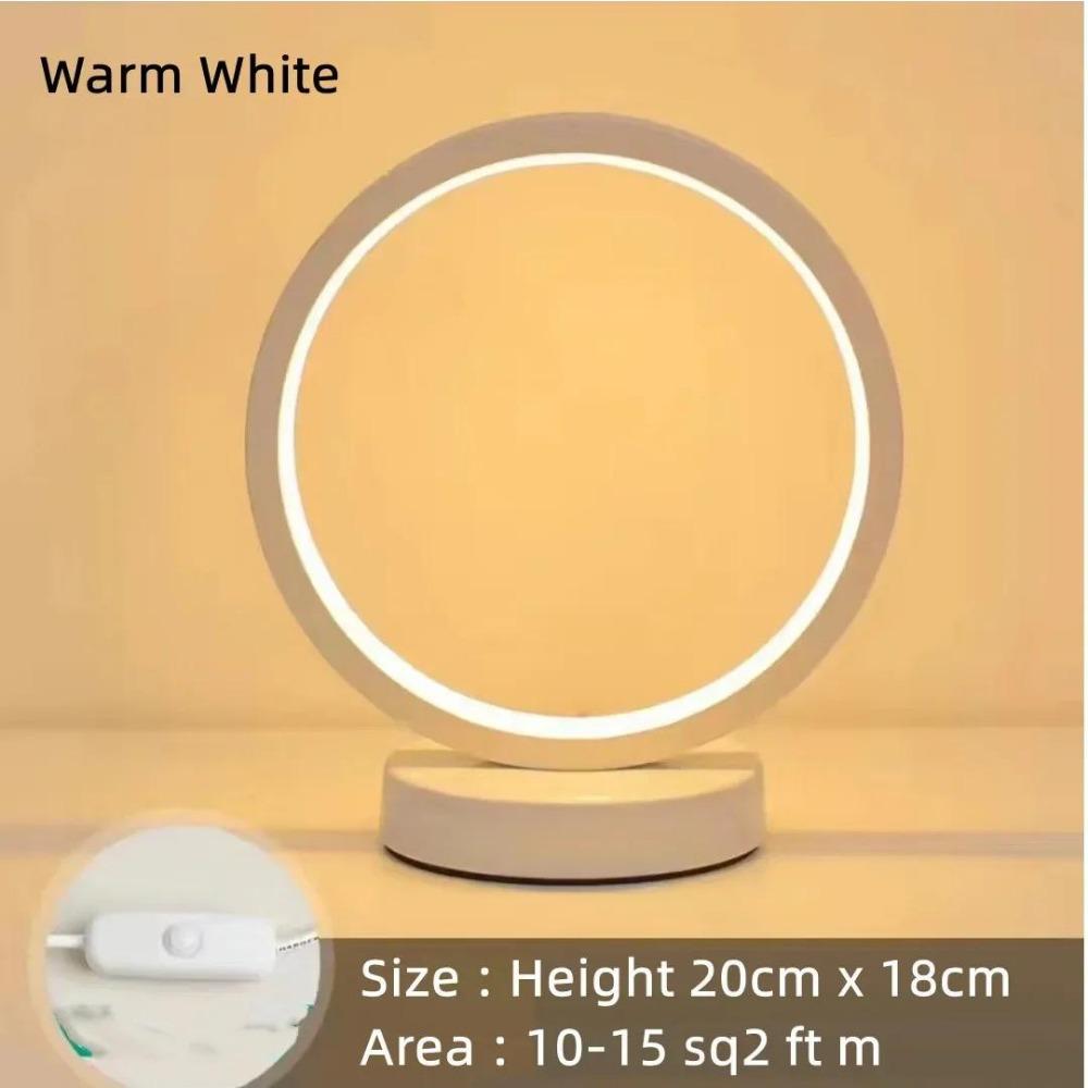 20CM LED jednoduchá kruhová kruhová stolní lampa Ložnice Ložnice Obývací pokoj Restaurace Hotelová dekorativní lampa Stmívatelné kulaté noční světlo