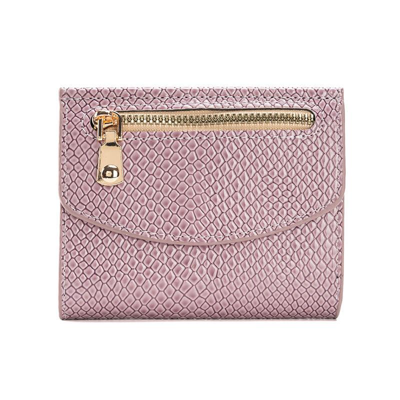 

Короткие кошельки с узором из крокодиловой кожи, винтажный дизайн, кошелек для монет, модные мини-кошельки из искусственной кожи 11.5*10*1cm фиолетовый