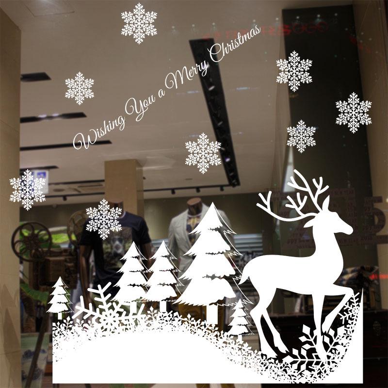 72x54CM White Christmas Static Cling Window Decal