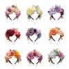 Soft Cloth Floral Headbands For Women Adjustable Hair Band With Realistic Flowers Suitable For Photography Event Weddings