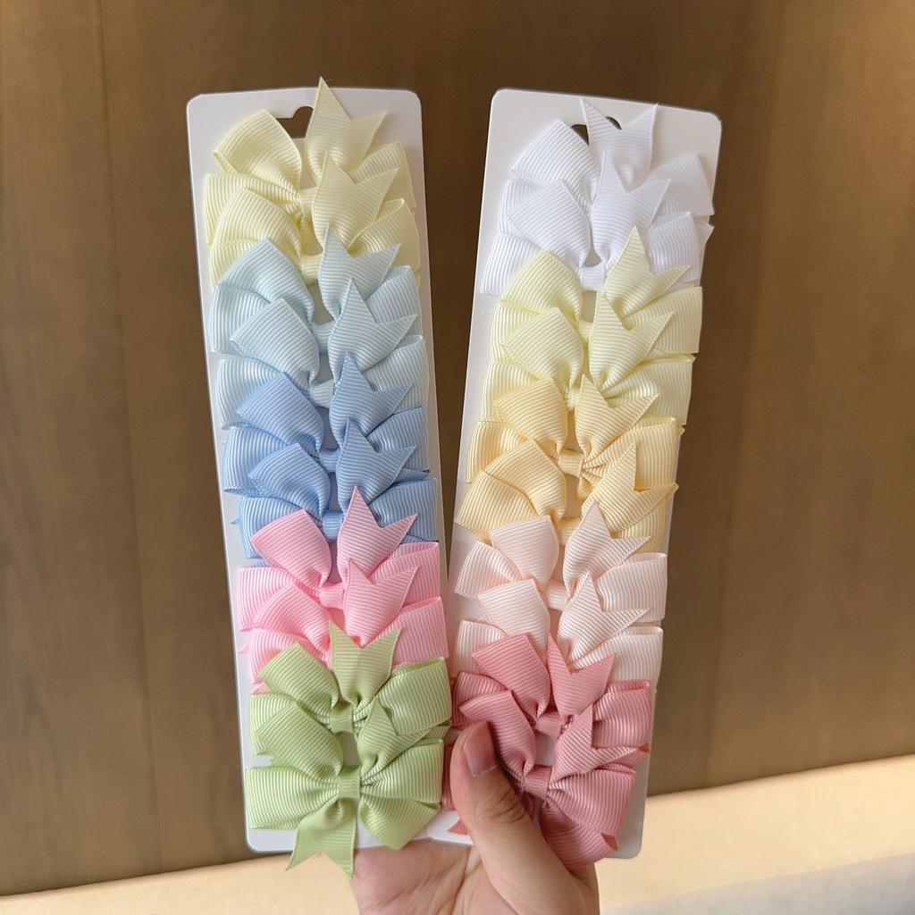 10 szt./zestaw Nowe Śliczne Wstążkowe Kokardki Spinki do Włosów dla Dzieci Ręcznie Robione Kokardy Wsuwki do Włosów Nakrycia Głowy Akcesoria do Włosów dla Dziewczynek