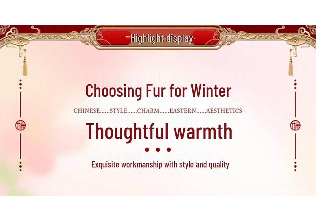 Women's Chinese Style Leather & Fur Vest for Moms & Middle-Aged