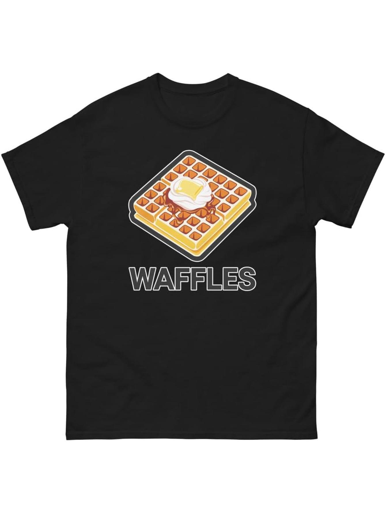 Womens Casual TShirt Cartoon Waffle Print Crew Neck Short Sleeve Casual Summer Women Tshirt Soft Clothing S