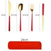 Stainless Steel Tableware Set Portable Cutlery Dinner Knife Fork Spoon Chopsticks Four-piece Suit with Box Travel Flatware Gift