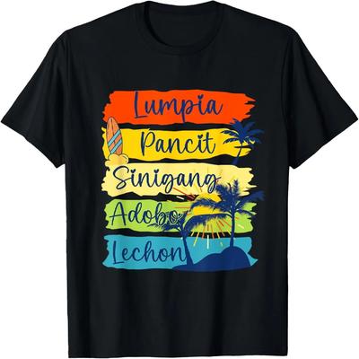 Lumpia Pancit Sinigang Adobo Lechon Funny Filipino Food T-Shirt